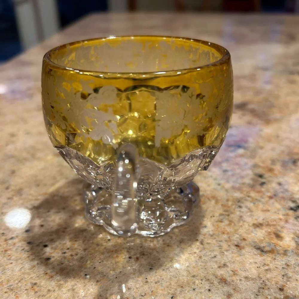 1889 EAPG Glass Punch Cup & 1885 EAPG Pattern Glass Bryce Dahlia 4 1/2